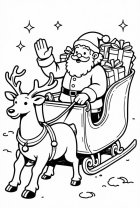 Papá Noel en el trineo navideño
