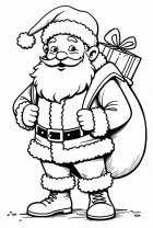 Dibujo para colorear papÃ¡ noel en la carretera
