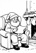 Papá Noel lee la carta de Navidad