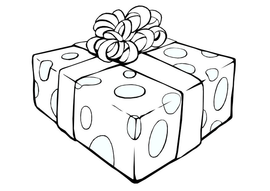 Dibujo para colorear paquete de navidad