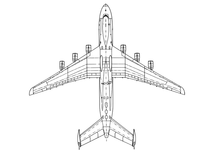 Dibujo para colorear parte inferior de un aviÃ³n