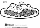 Dibujo para colorear pasta