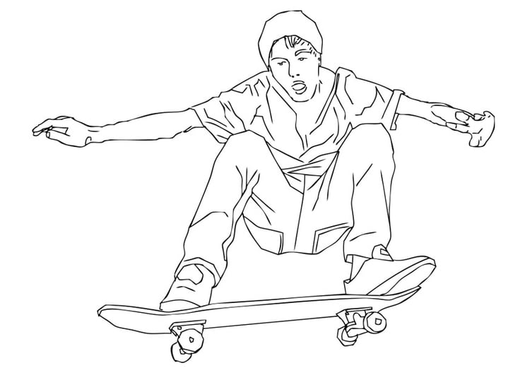 Dibujo para colorear patinar en skate