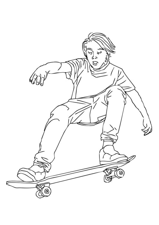 Dibujo para colorear patinar en skate