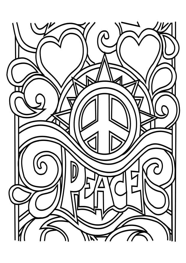 Dibujo para colorear paz