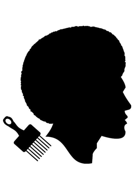 Dibujo para colorear peinado de hombre africano