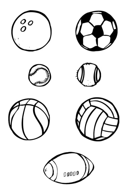 Dibujo para colorear Pelotas - deporte - Dibujos Para Imprimir Gratis - Img  10386