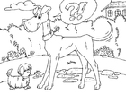 dibujo-para-colorear perro grande y perro pequeño