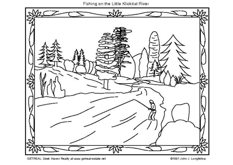 Dibujo para colorear Pesca deportiva en AmÃ©rica