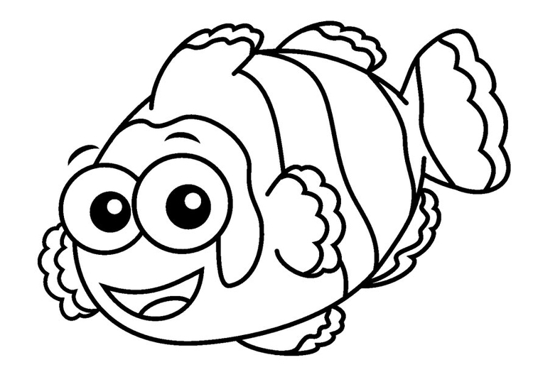 Dibujo para colorear pez payaso