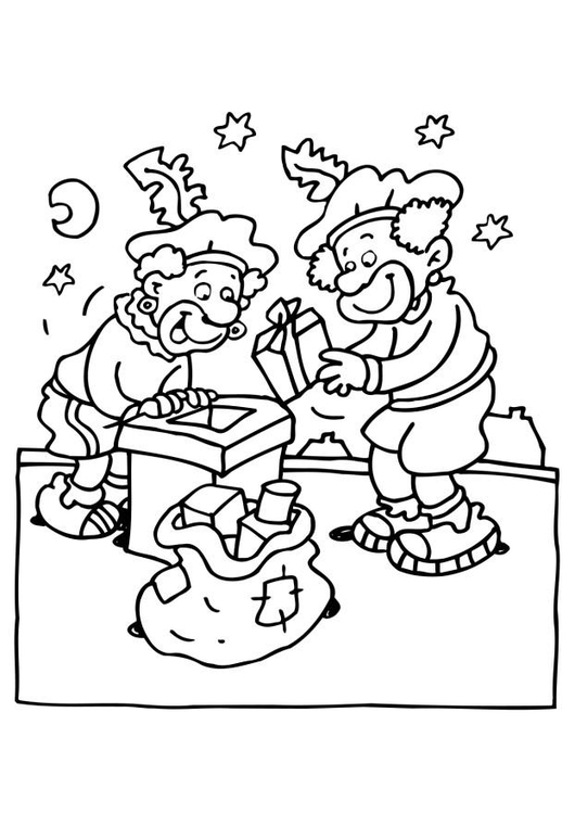 Dibujo para colorear Pieten en el tejado