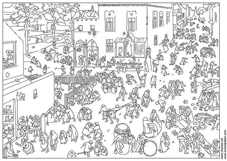 Dibujo para colorear Pieter Bruegel