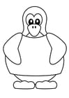 Dibujo para colorear PingÃ¼ino con camiseta