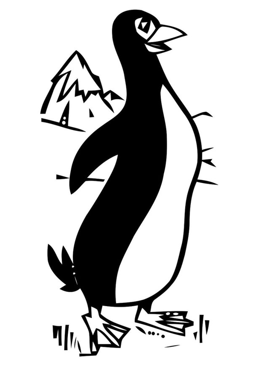Dibujo para colorear pingÃ¼ino