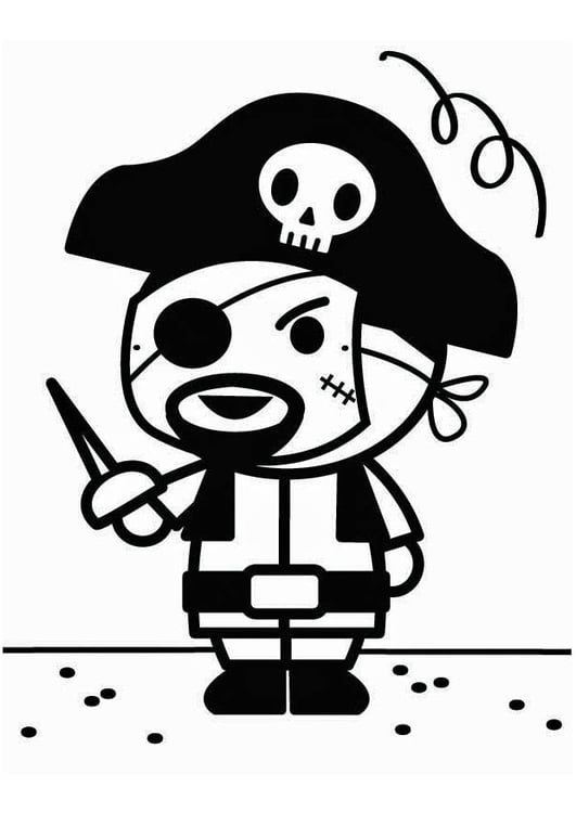 Dibujo para colorear pirata de carnaval