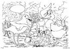 Dibujo para colorear Plantando Ã¡rboles