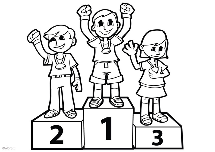 Dibujo para colorear podio - Dibujos Para Imprimir Gratis