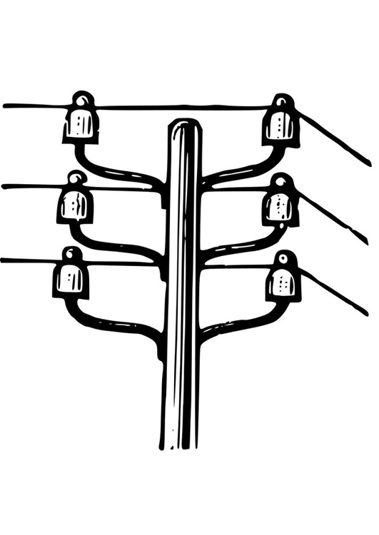 Dibujo para colorear poste elÃ©ctrico