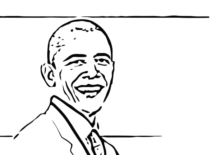 Dibujo para colorear Barack Obama