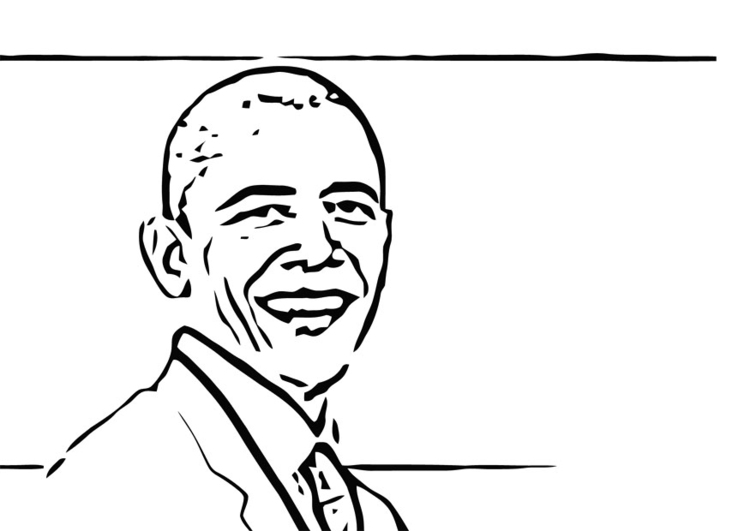 Dibujo para colorear Presidente Barack Obama