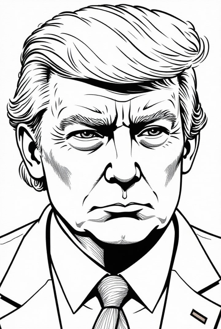Dibujo para colorear Presidente Donald Trump 