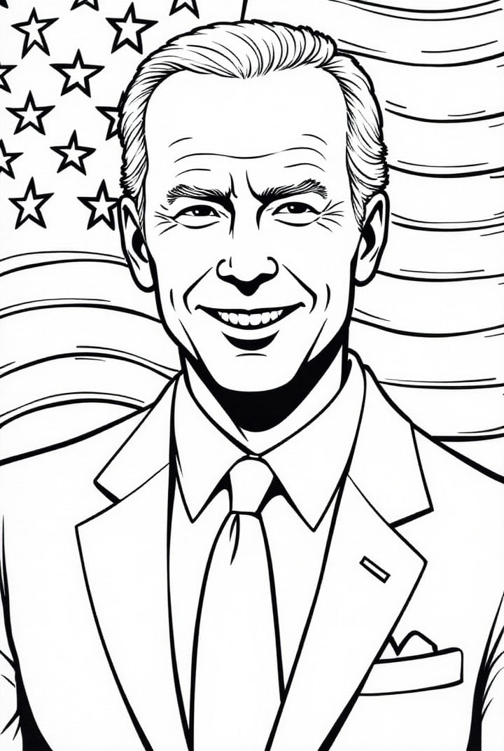 Dibujo para colorear Presidente Joe Biden