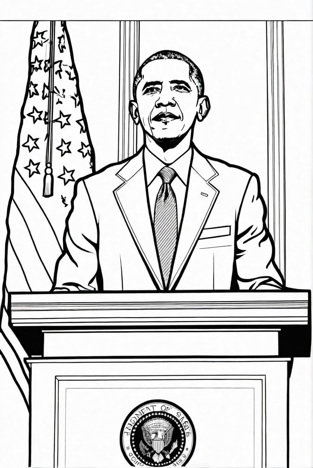 Dibujo para colorear Presidente Obama
