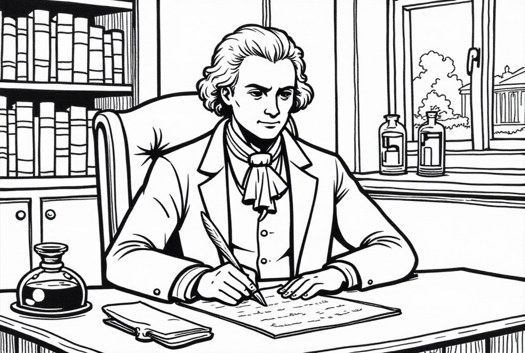 Dibujo para colorear Presidente Thomas Jefferson