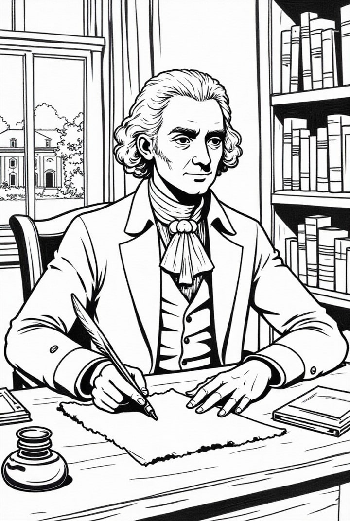 Dibujo para colorear Presidente Thomas Jefferson
