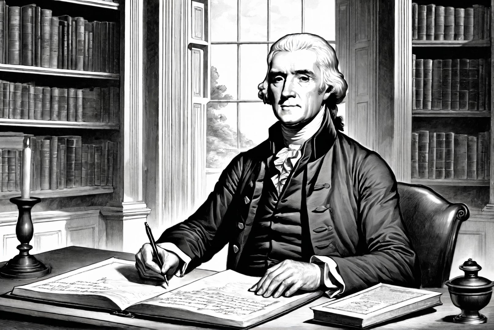 Dibujo para colorear Presidente Thomas Jefferson