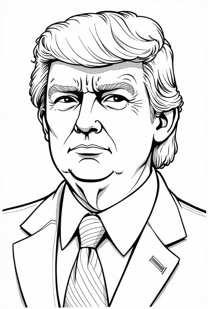 Dibujo para colorear Presidente Trump 