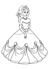 Dibujos para colorear princesa con bata