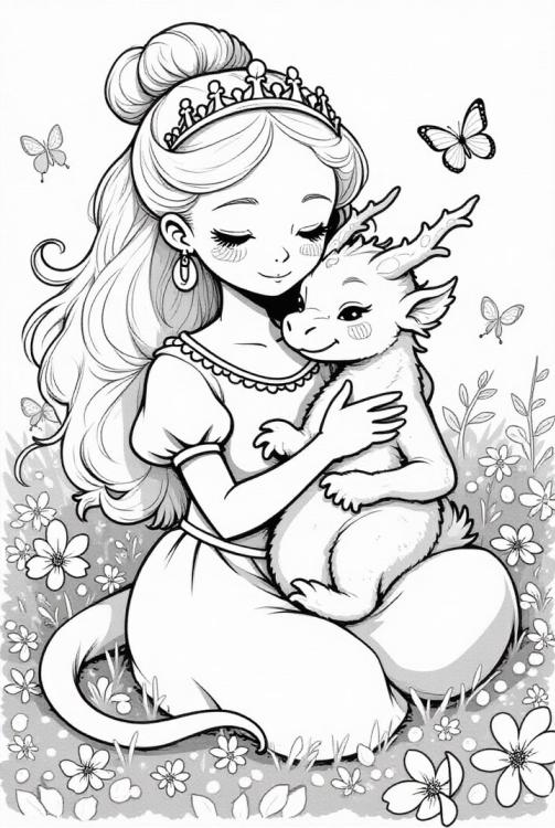 Princesa con bebe dragon