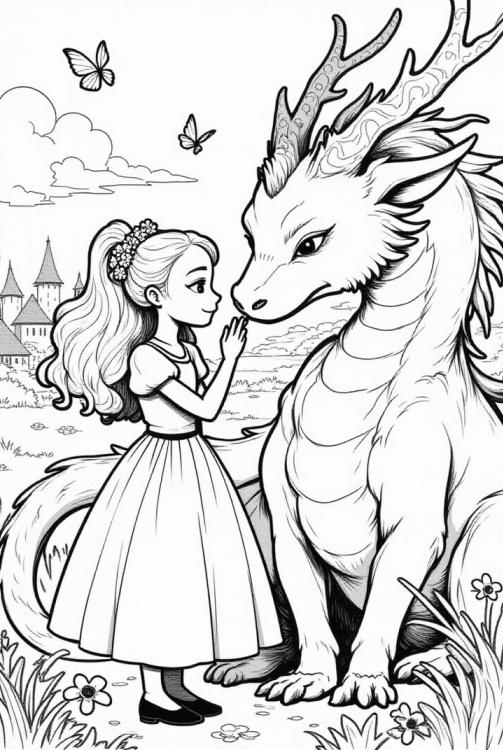 Princesa con su amigo dragÃ³n