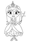 Dibujos para colorear princesa con varita