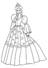 Dibujos para colorear princesa con vestido