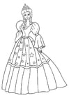 Dibujo para colorear princesa con vestido