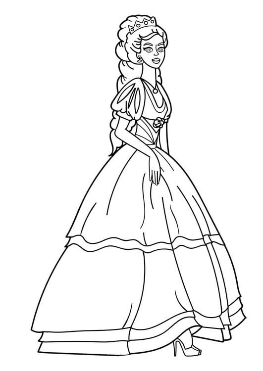 Dibujo para colorear princesa