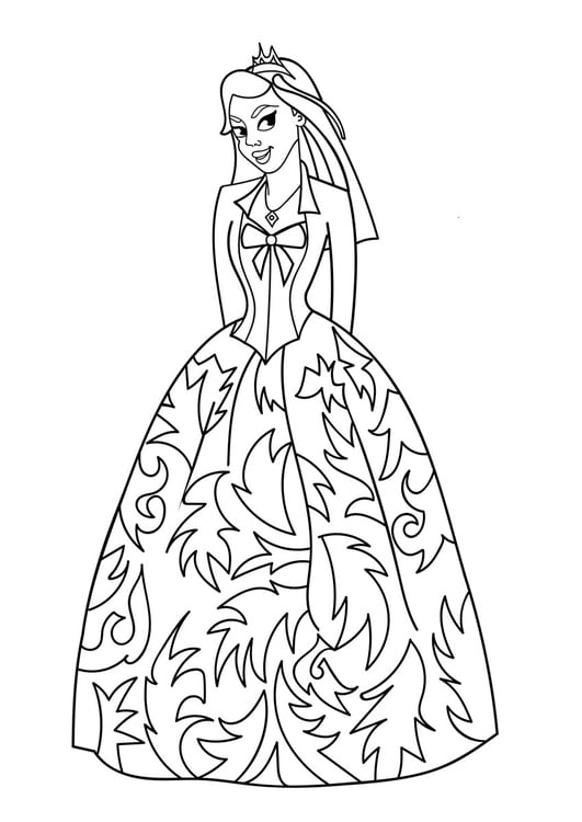 Dibujo para colorear princesa