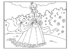 dibujo-para-colorear princesa en el jardín 