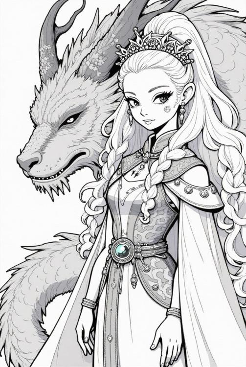 Princesa guerrera con su dragÃ³n