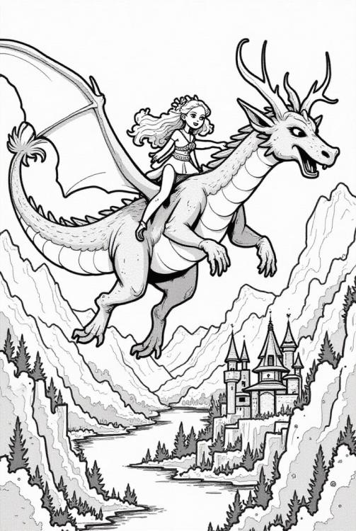 Princesa volando en su dragÃ³n
