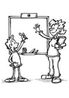 Dibujo para colorear profesor y alumno