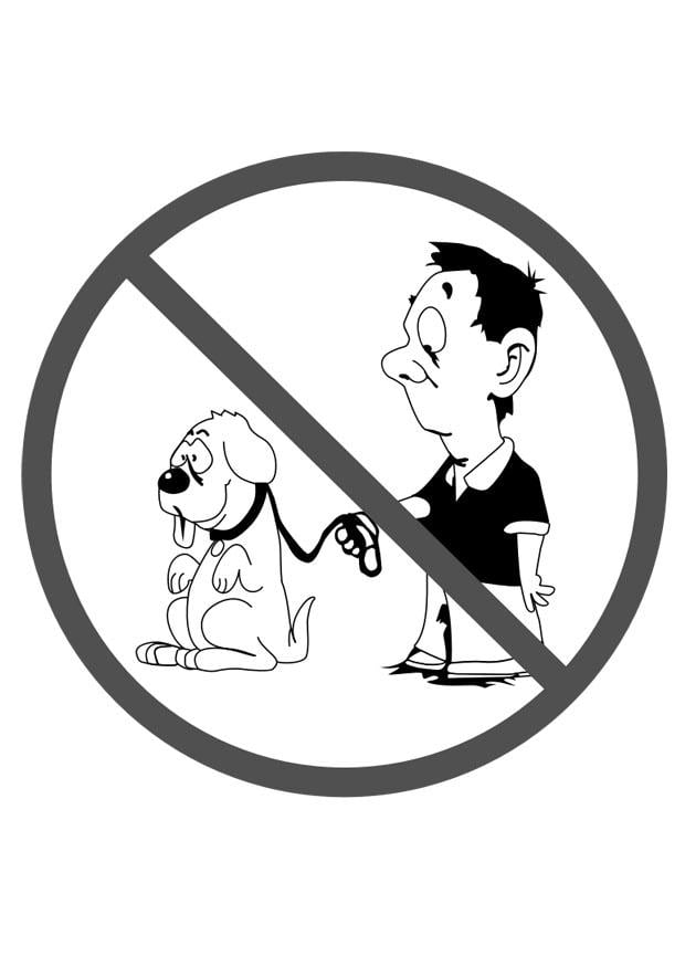 Dibujo para colorear prohibido perros