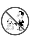 Dibujos para colorear prohibido perros