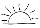 Dibujos para colorear puesta de sol