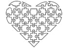 Dibujos para colorear puzle de corazón