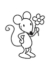 ratón con flor