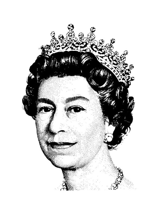 Dibujo para colorear Reina Isabel II