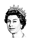 Dibujo para colorear Reina Isabel II